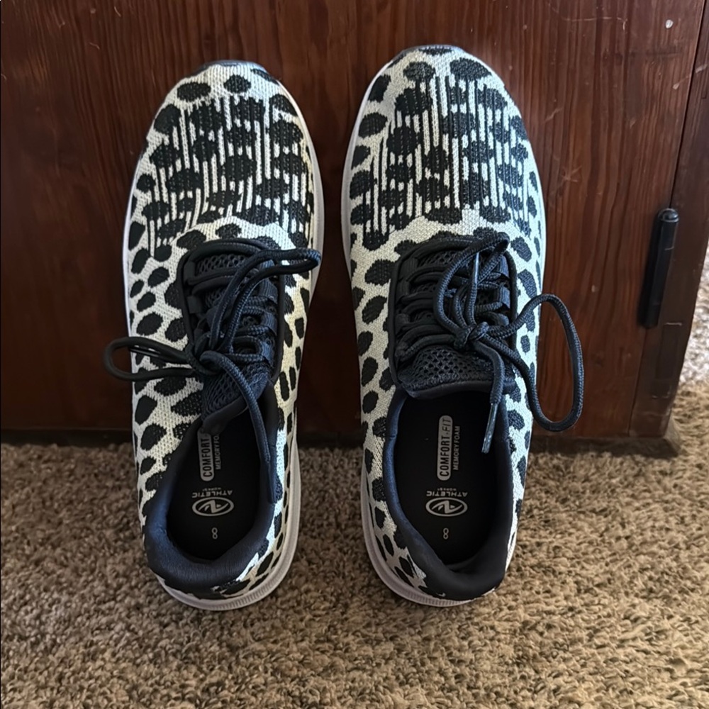 Women's Black and White Athletic Shoes